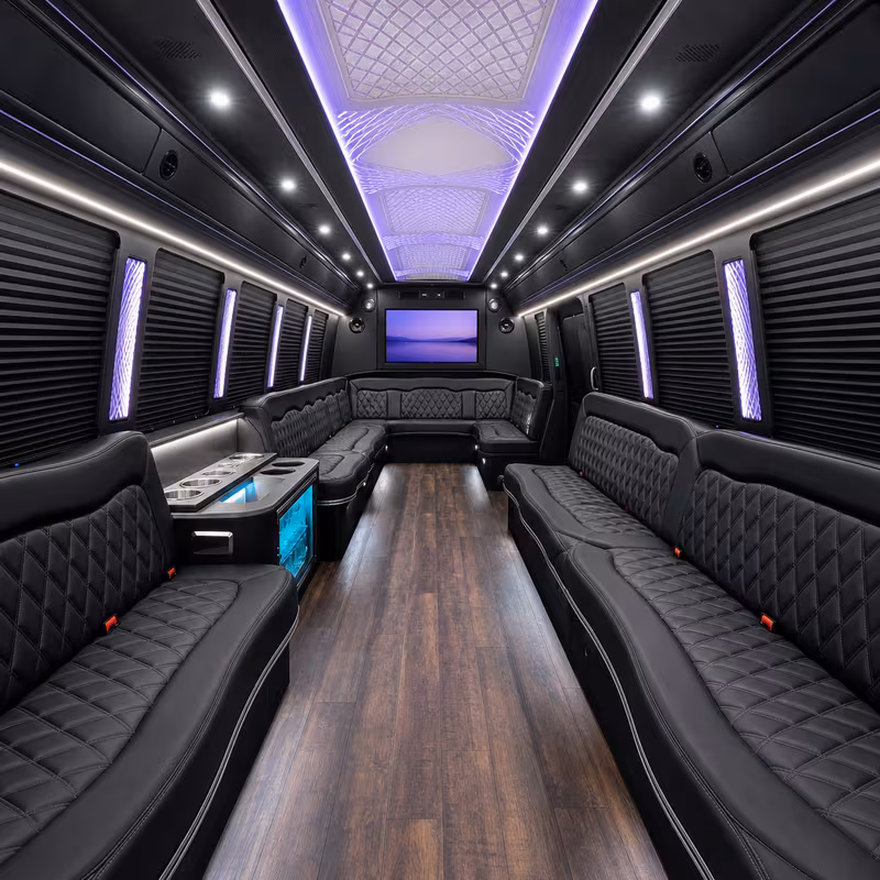 18 Passenger Party Bus Interior