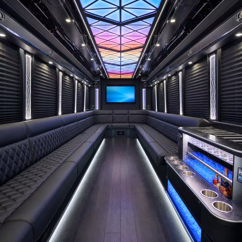 20 Passenger Party Bus Interior