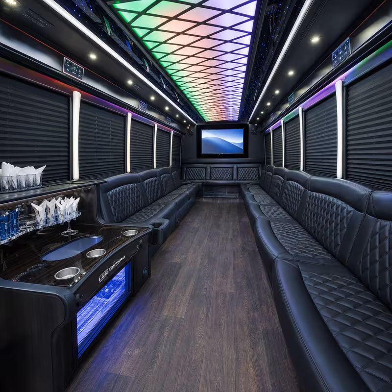 25 Passenger Party Bus Interior