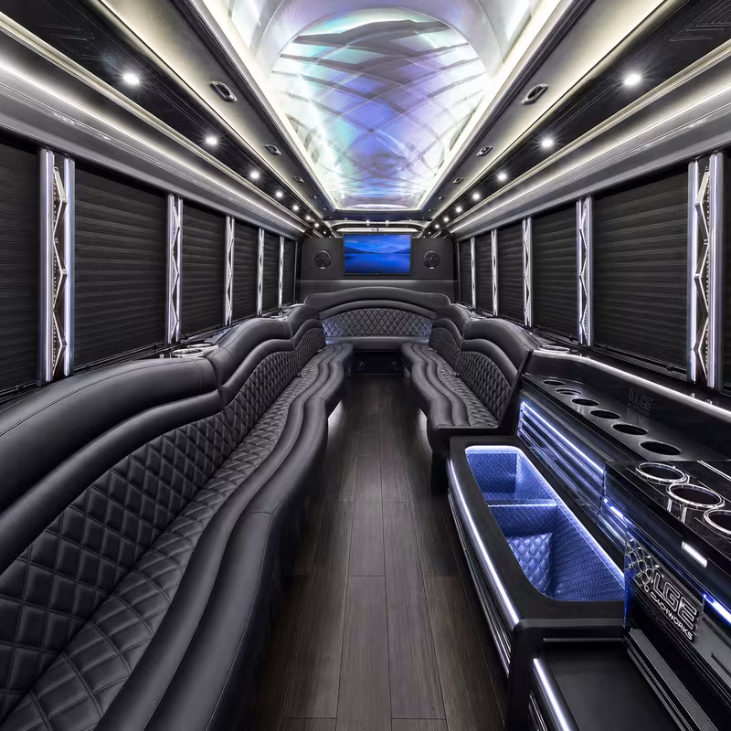 28 Passenger Party Bus Interior