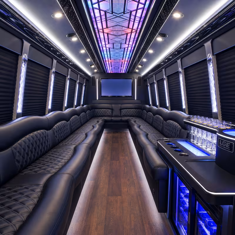 30 Passenger Party Bus Interior