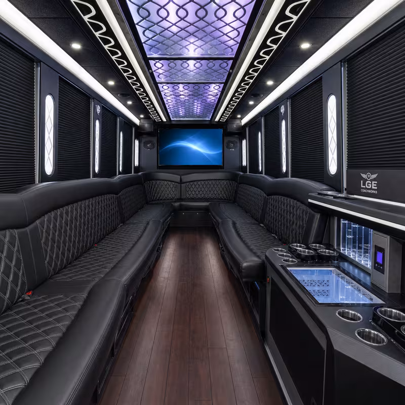 30 Passenger Party Bus Interior