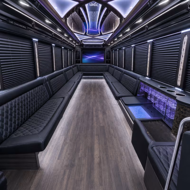 40 Passenger Party Bus Interior