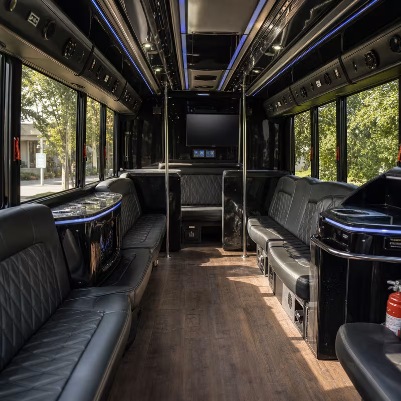 Passenger watching the Norfolk scenery during a regional party bus road trip