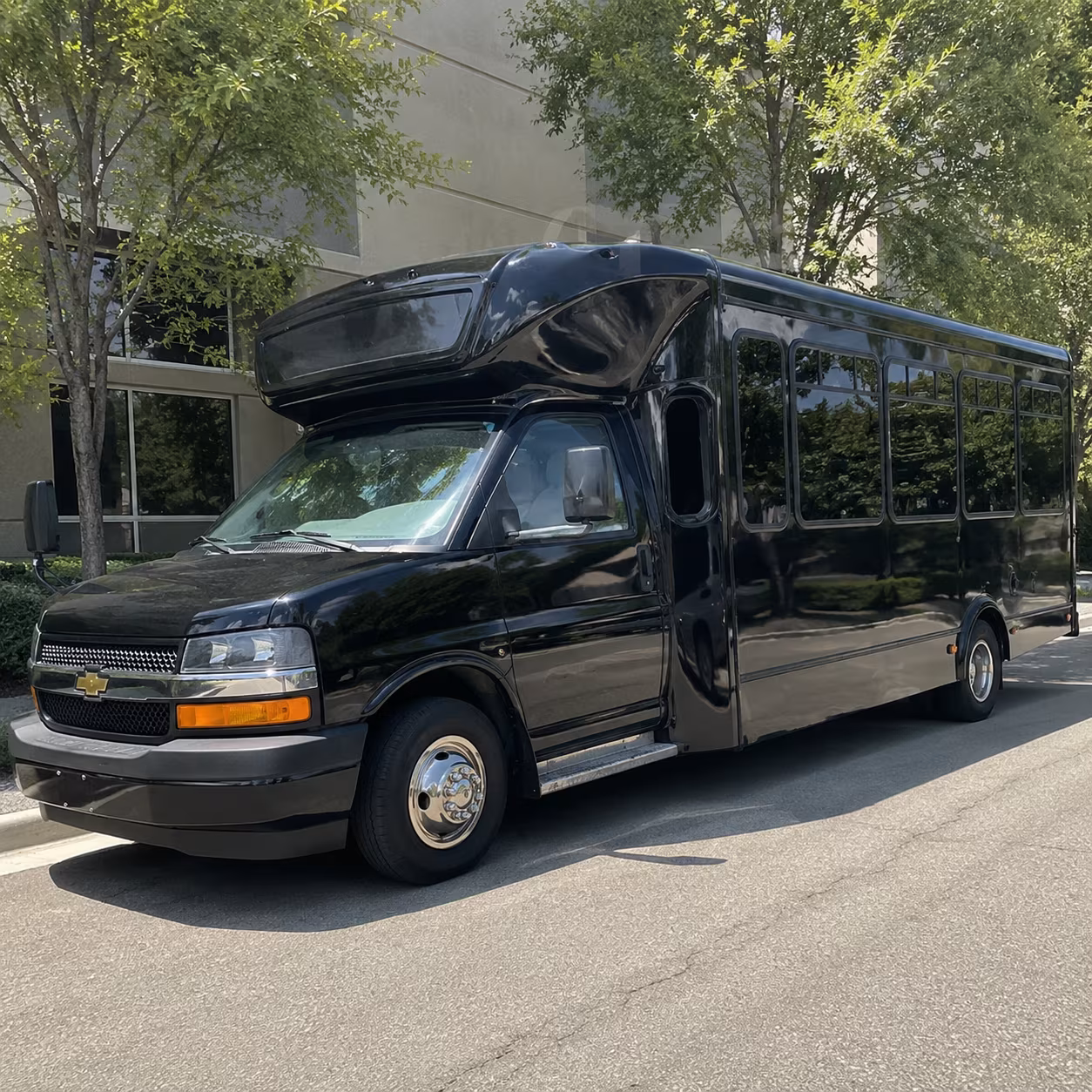 Interior of a party bus rental serving Norfolk