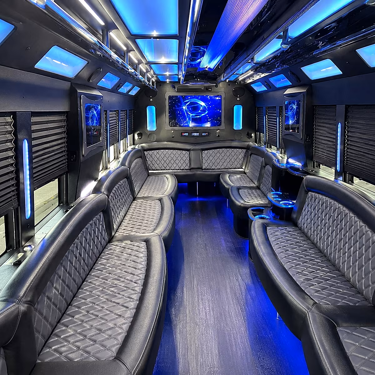 Norfolk Concert & Music Festival Transportation party bus interior