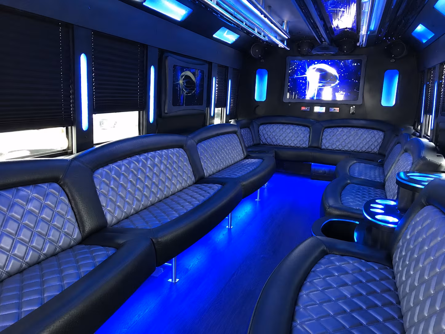 Norfolk Concert & Music Festival Transportation party bus interior