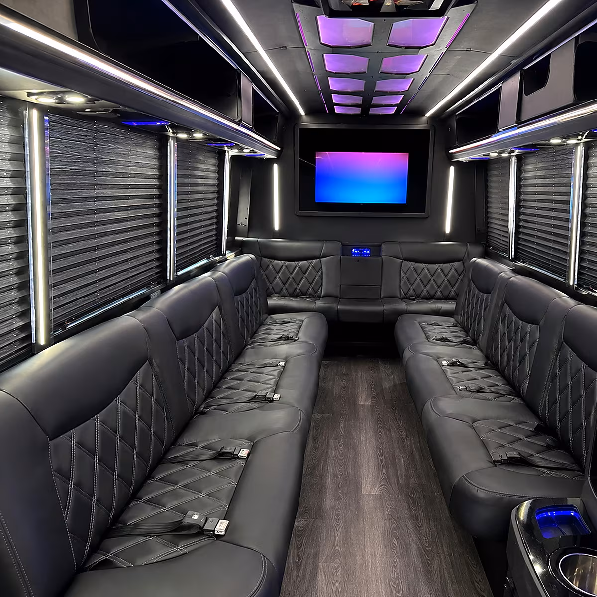 Norfolk Private Event Transportation party bus interior