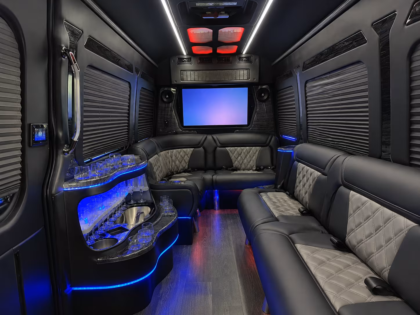 Norfolk School Event Transportation party bus exterior