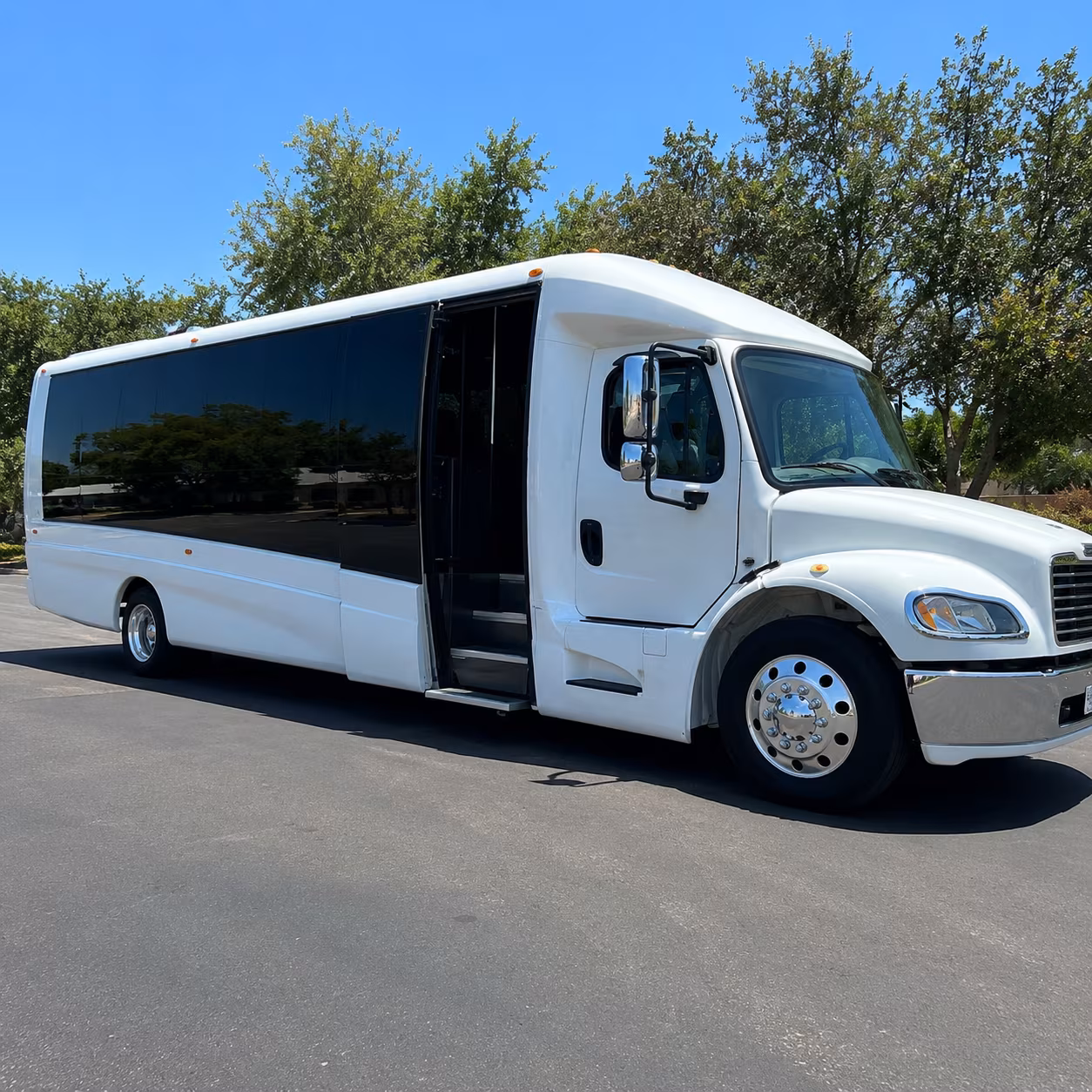 Norfolk School Event Transportation party bus exterior