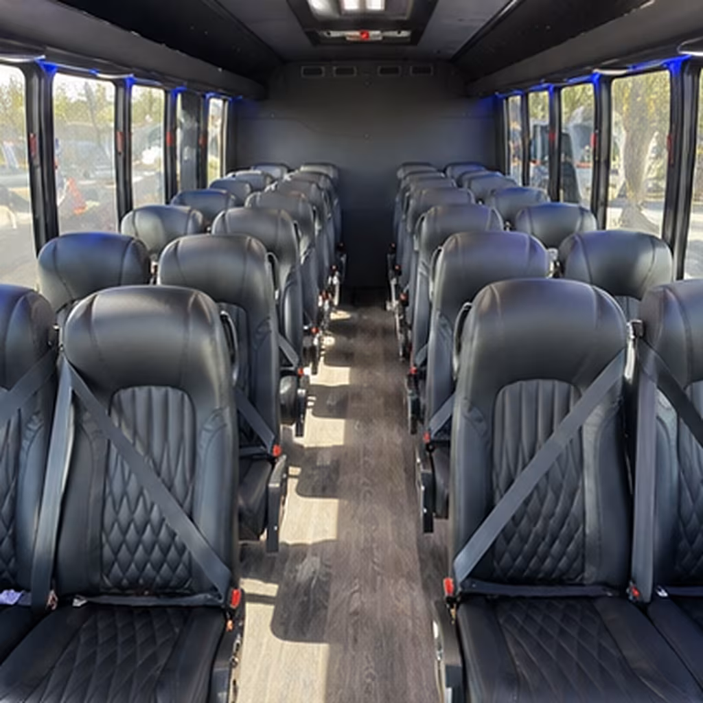 Norfolk School Event Transportation party bus interior