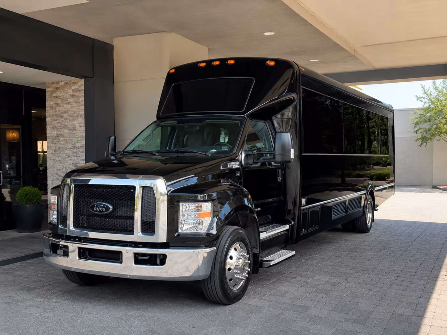 Norfolk Wedding Transportation party bus exterior