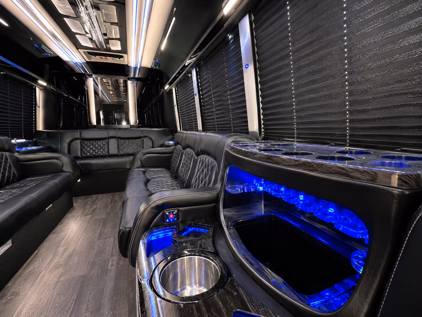 Norfolk Wedding Transportation party bus interior