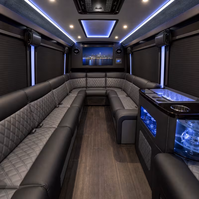 14 Passenger Sprinter Limo Interior